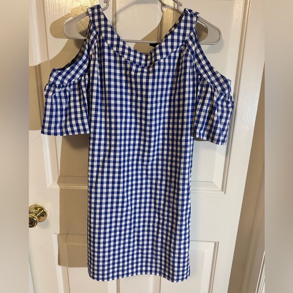 New Directions Blue Gingham Dress